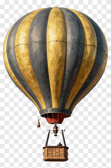 Yellow And Gray Hot Air Balloon PNG