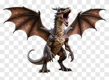 Realistic Dragon With Open Mouth PNG