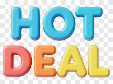 Hot Deal Text PNG