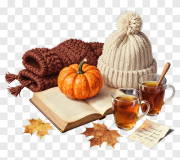Cozy Autumn Reading Nook PNG