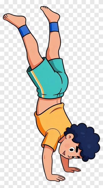 Child Doing Handstand PNG