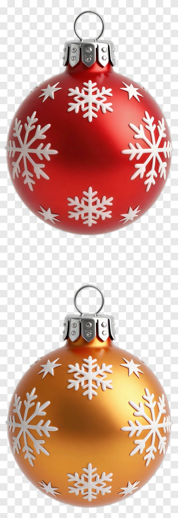 Two Christmas Ornaments With Snowflake Design PNG