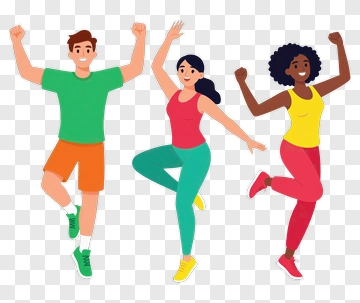 Three People Jumping In Celebration PNG