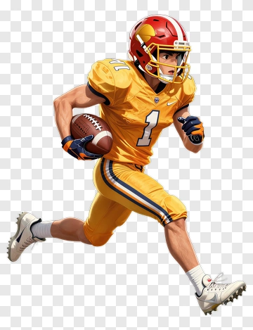 American Football Player In Action PNG