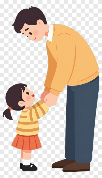 Father Holding Hands With Child PNG
