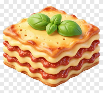 Delicious Lasagna With Fresh Basil PNG
