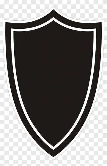 Black Shield With White Outline PNG