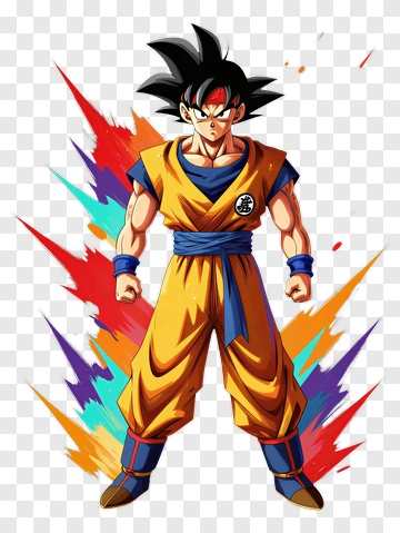 Goku In Orange And Blue Outfit PNG