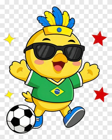 Chick Soccer Player In Brazilian Jersey PNG