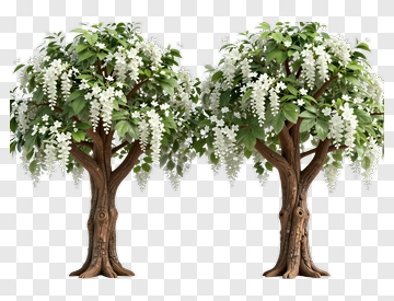 Two Wisteria Trees In Full Bloom PNG