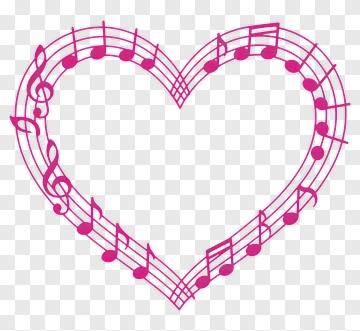 Pink Heart Made Of Musical Notes PNG