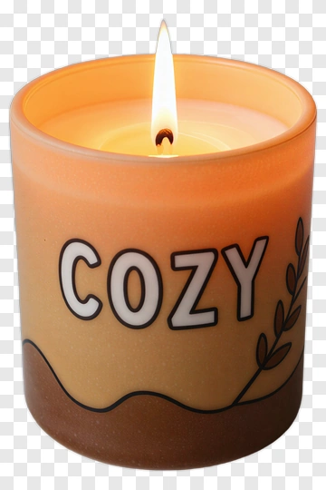 Cozy Candle With Warm Glow PNG