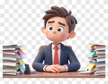 Stressed Office Worker PNG