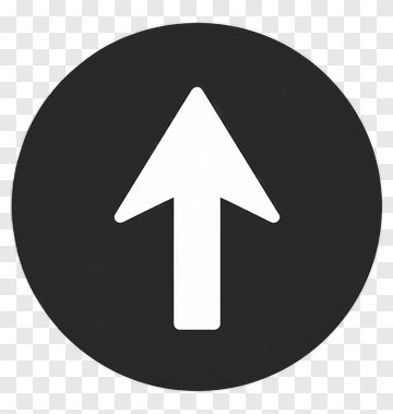 White Arrow On Black Circle PNG