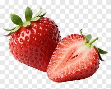 Fresh Strawberry With Halved Slice PNG