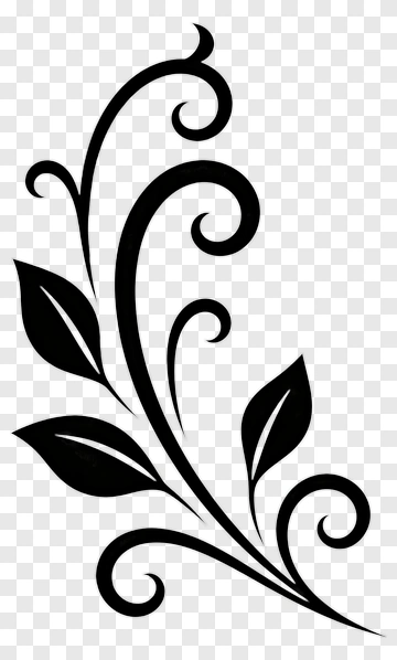 Black Leaf And Vine Design PNG
