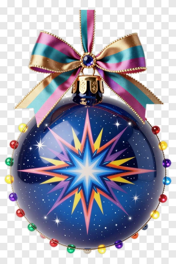 Sparkling Christmas Ornament With Starburst PNG