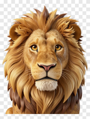 Lion With Detailed Mane PNG