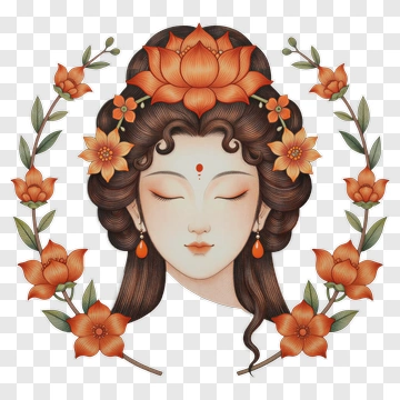 Buddhist Deity With Lotus Crown PNG
