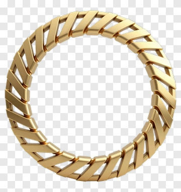 Gold Ring With Interlocking Design PNG