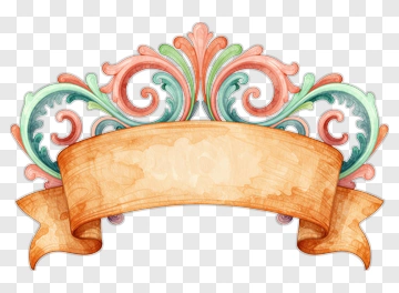 Watercolor Ornamental Banner Design PNG