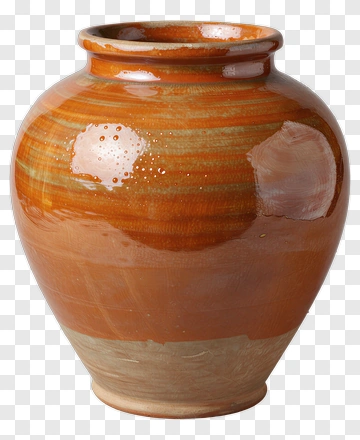 Orange And Brown Pottery Vase PNG