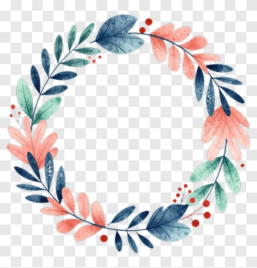 Watercolor Floral Wreath PNG
