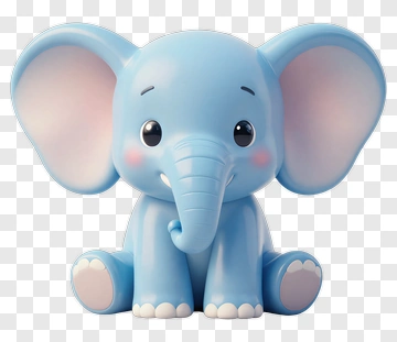 Cute Blue Elephant PNG