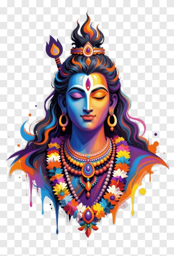 Shiva With Colorful Adornments PNG