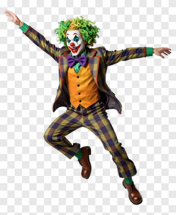 Clown In Plaid Jumpsuit PNG
