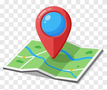 Red Map Pin On Folded Map PNG