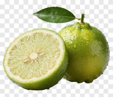 Fresh Lime With Leaf And Seed PNG