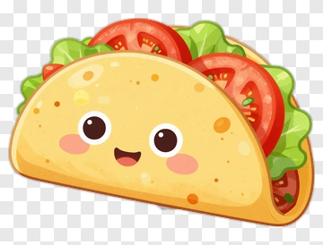 Cute Taco With Tomato And Lettuce PNG