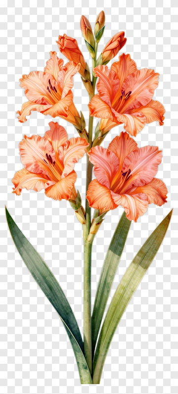 Orange Gladiolus Bloom PNG