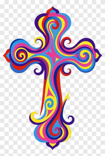 Colorful Abstract Cross PNG