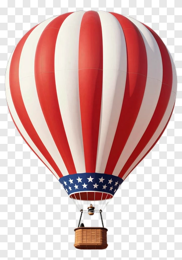Red White And Blue Hot Air Balloon PNG