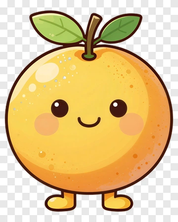 Cute Cartoon Orange Character PNG