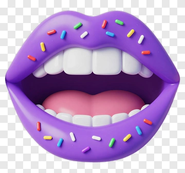 Purple Lips With Candy Sprinkles PNG