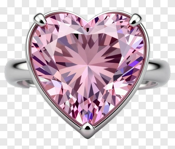 Heart-Shaped Pink Gem Ring PNG