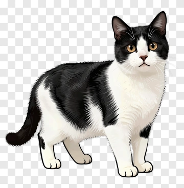 Black And White Cat PNG