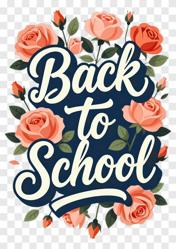 Back To School With Roses PNG
