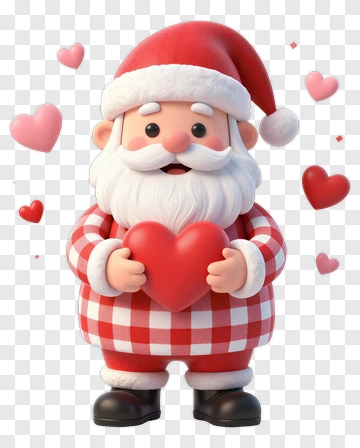 Santa Claus Holding A Heart PNG