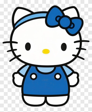 Hello Kitty In Blue Overalls PNG