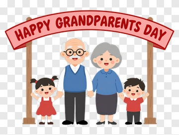 Happy Grandparents Day Family Celebration PNG