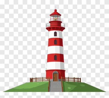 Red And White Lighthouse PNG