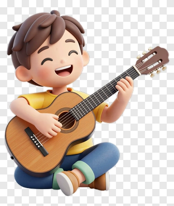Child Playing Guitar PNG
