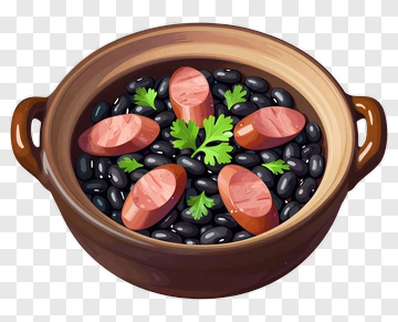 Black Bean Dish With Sausage And Parsley PNG