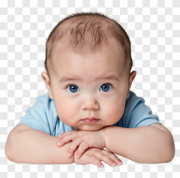 Curious Baby In Blue Shirt PNG