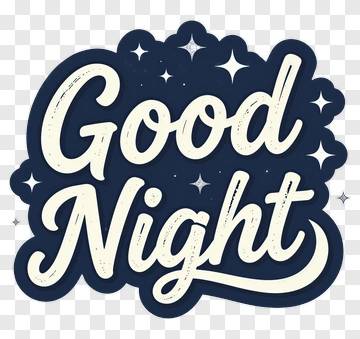Good Night Typography Design PNG