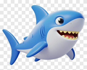 Blue Cartoon Shark PNG